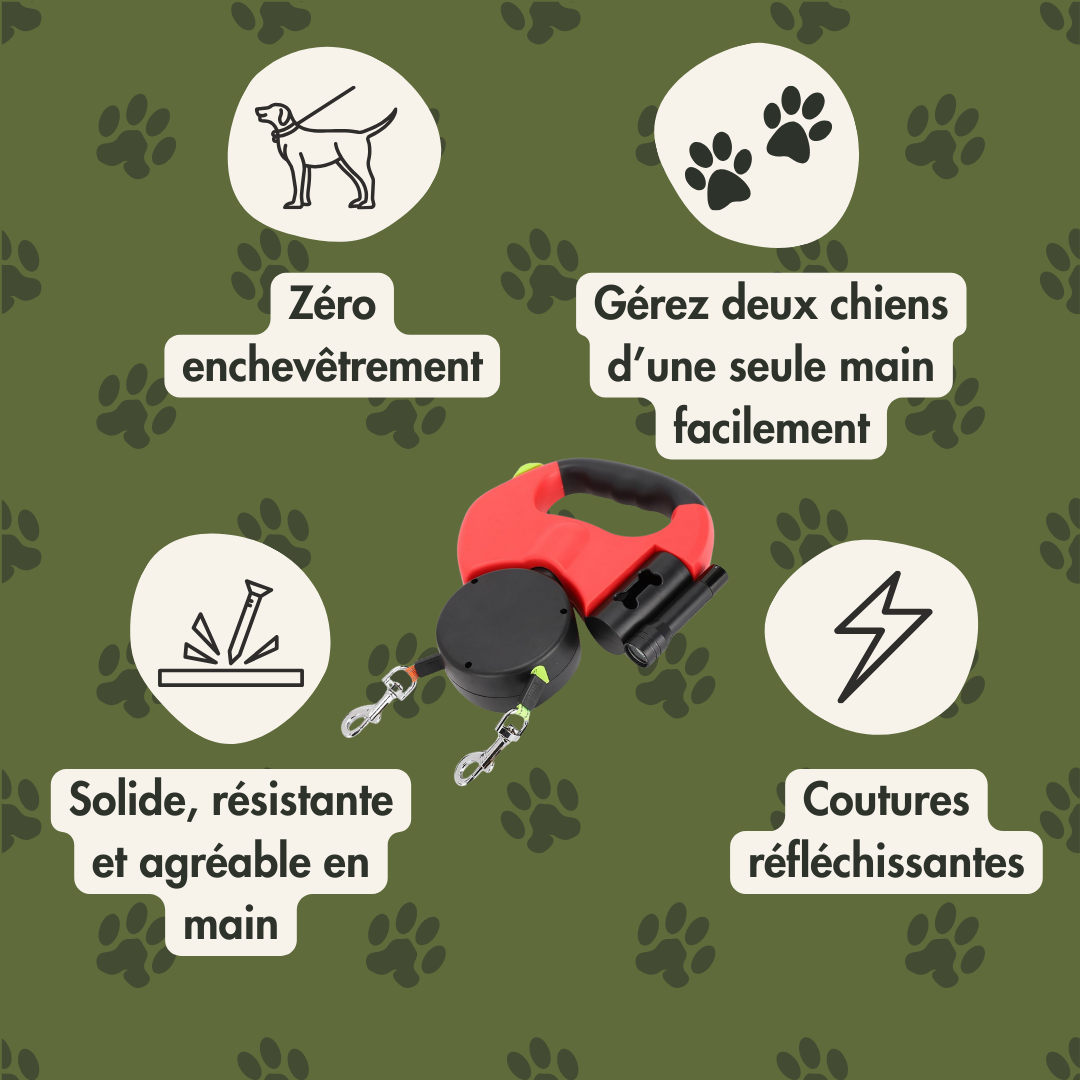 Laisse Tandem - Promener deux chiens facilement